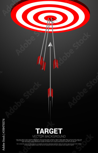 arrow archery hit on the center of dartboard . Business Concept of marketing target and customer.Company vision mission and goal.