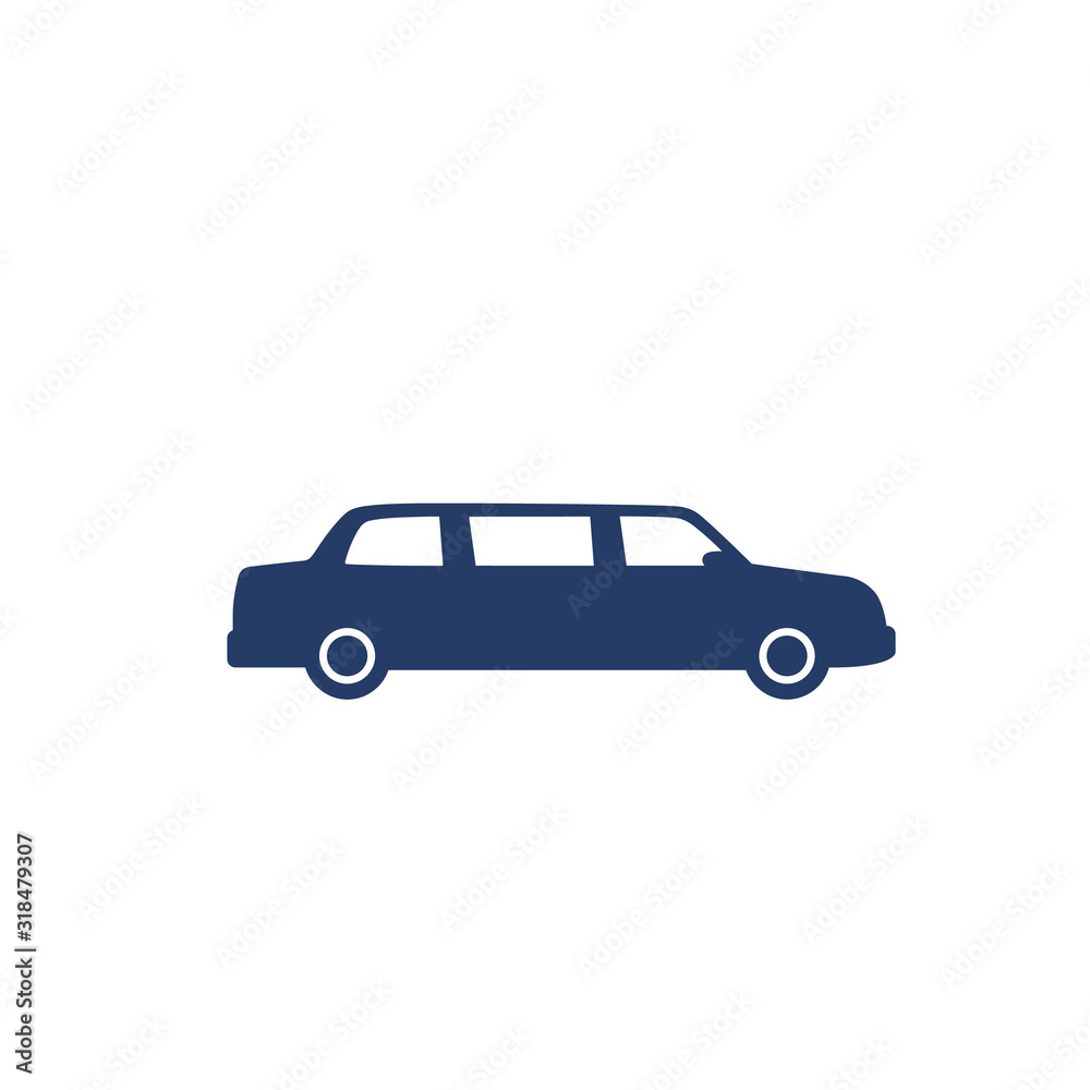 limo car icon on white