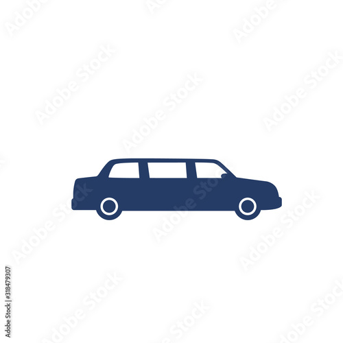 limo car icon on white