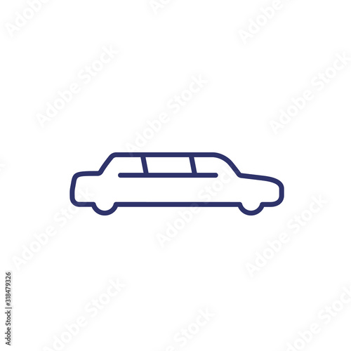 limo car, limousine line icon