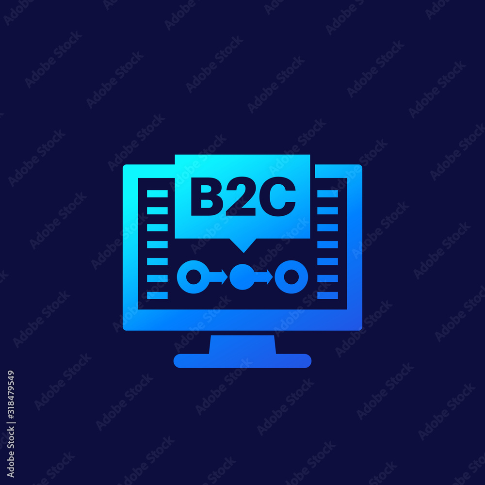 b2c, business concept, icon for web b2c, business concept, icon for web