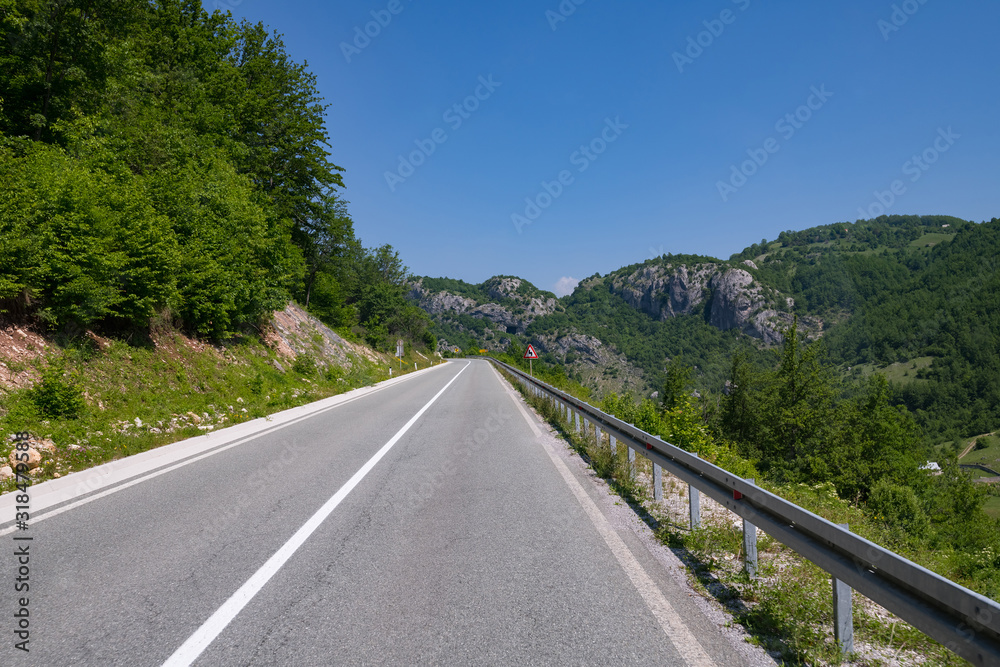Landscape with road in the north Montenegro