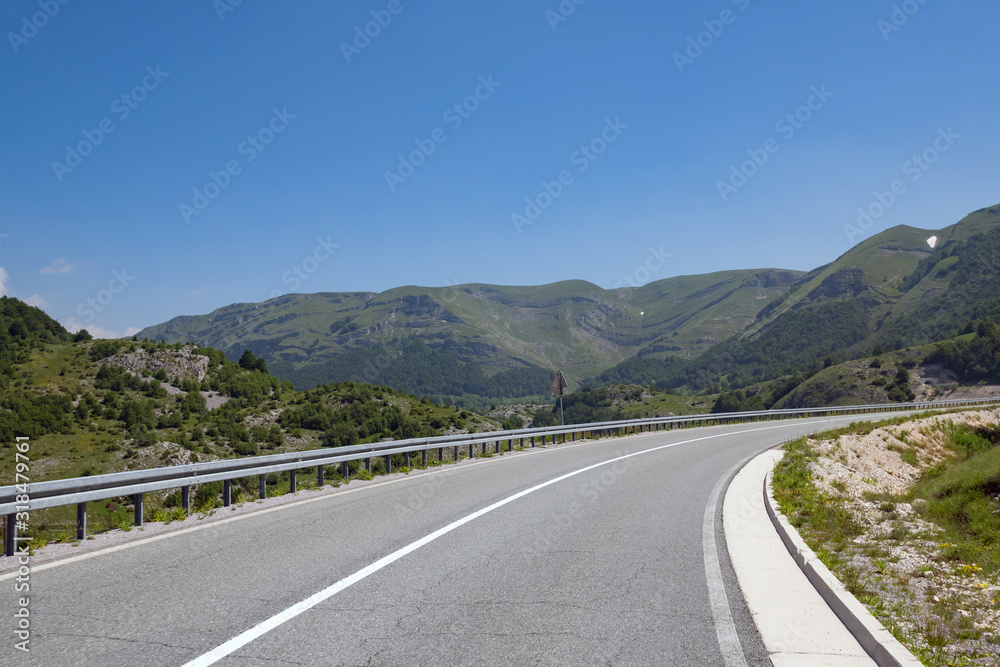 Landscape with road in the north Montenegro