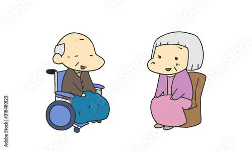 介護　老人　仲良し夫婦