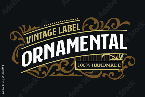 Victorian Badge Minimalist Luxury Hipster Label Design Vintage Traditional Ornament Suitable For Fashion And Apparel