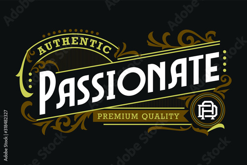 Victorian Badge Minimalist Luxury Hipster Label Design Vintage Traditional Ornament Suitable For Fashion And Apparel