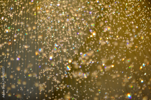 Light through beautiful hanging crystal