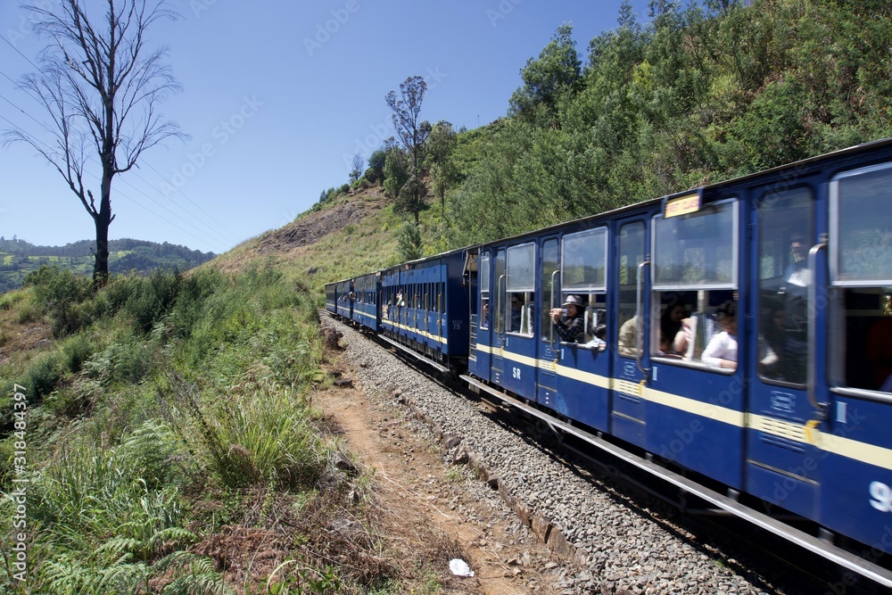 Naklejka premium Train in the mountain
