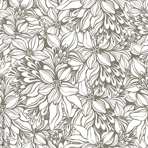 Abstract seamless pattern with hand drawn textures. Vector background.