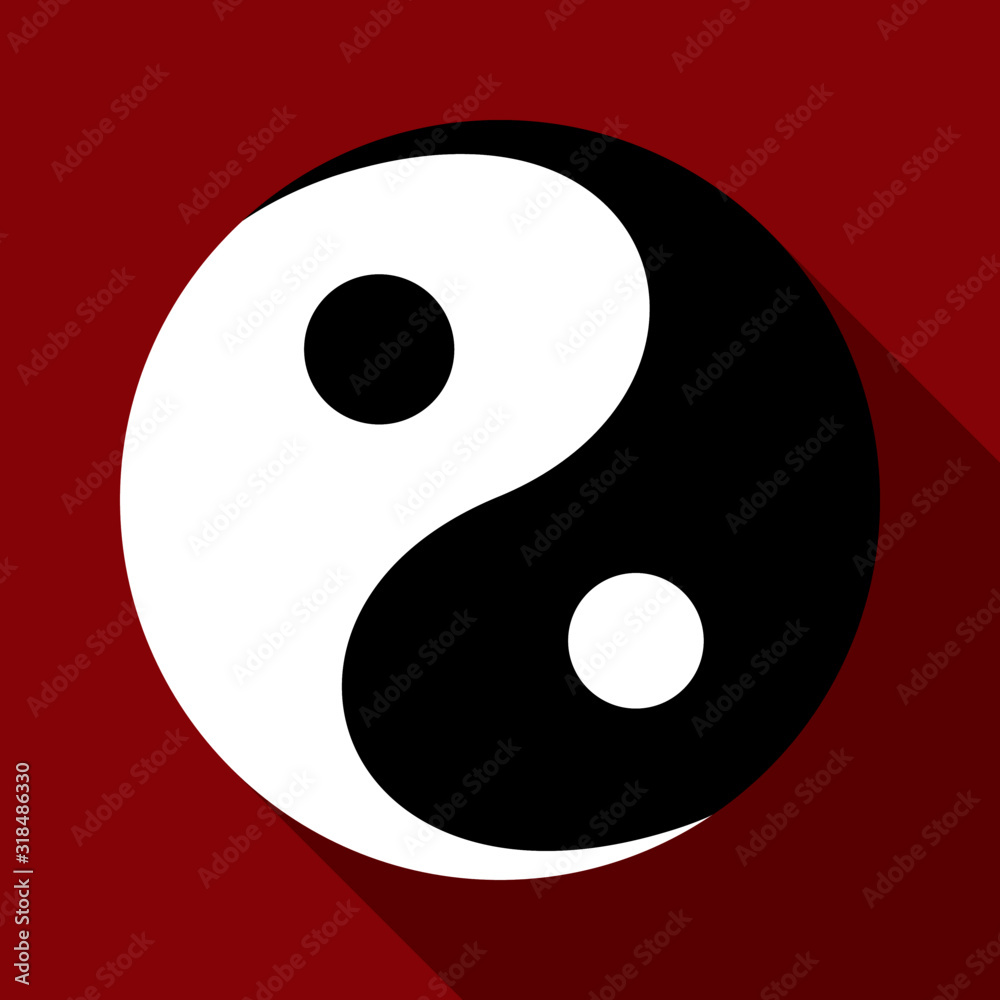Ying-yang symbol of harmony and balance. Flat style. Ying-yang symbol of harmony and balance. Flat style.