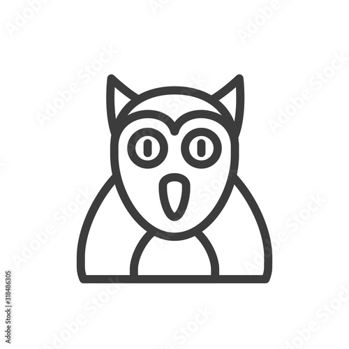 silhouette of barn owl on white background