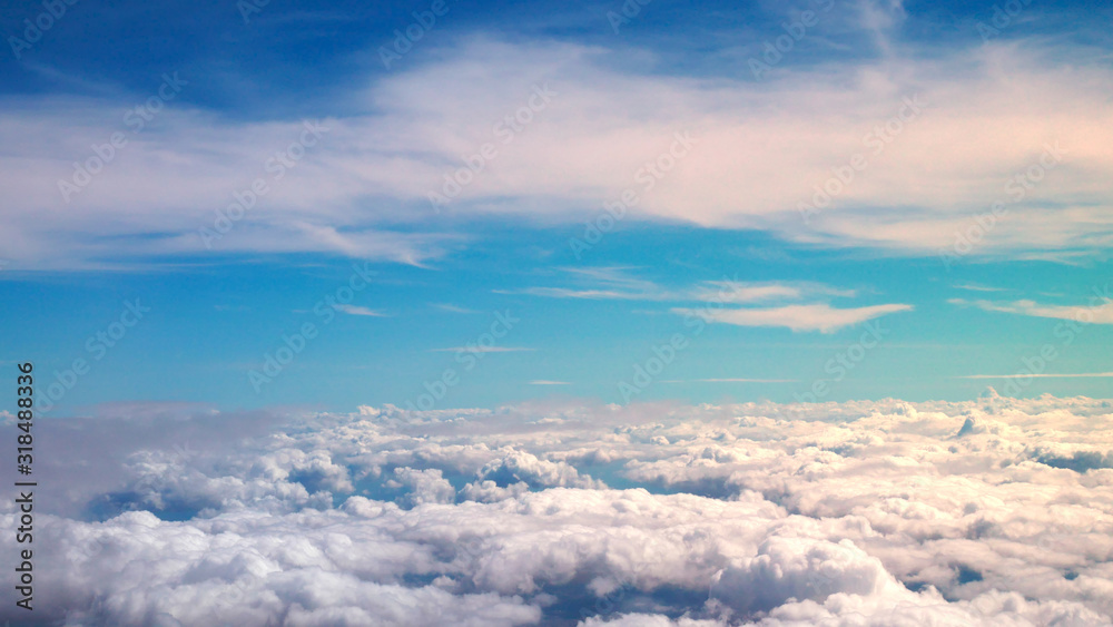 Blue sky over tiny clouds. Sea clouds. Blue sky over tiny clouds. Sea clouds.