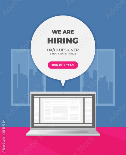 Business hiring and recruiting concept. Flat vector illustration.