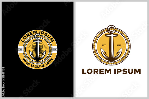 anchor vector badge logo template