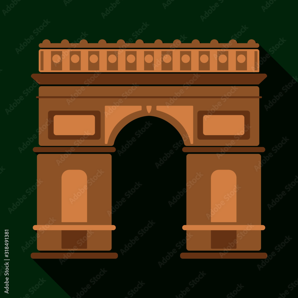 Fototapeta premium France architecture flat design icon. Template element for web and mobile applications.