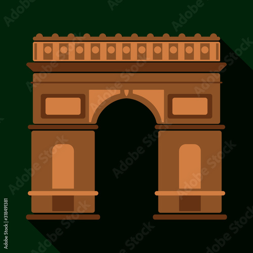France architecture  flat design icon. Template element  for web and mobile applications.