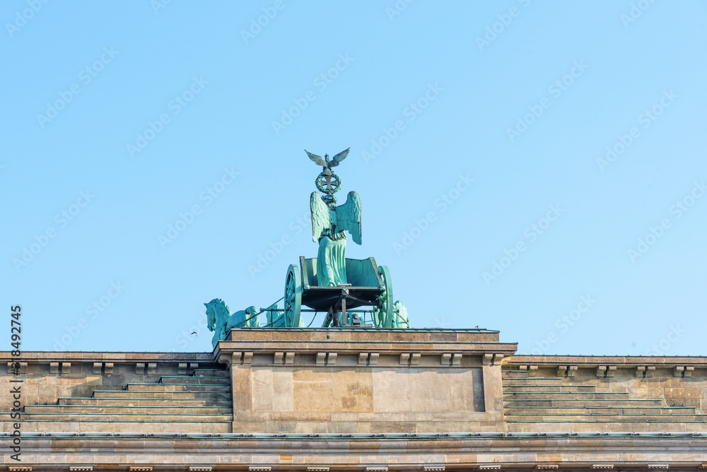 Obraz premium Quadriga on Brandenburg Gate in Berlin, Germany.