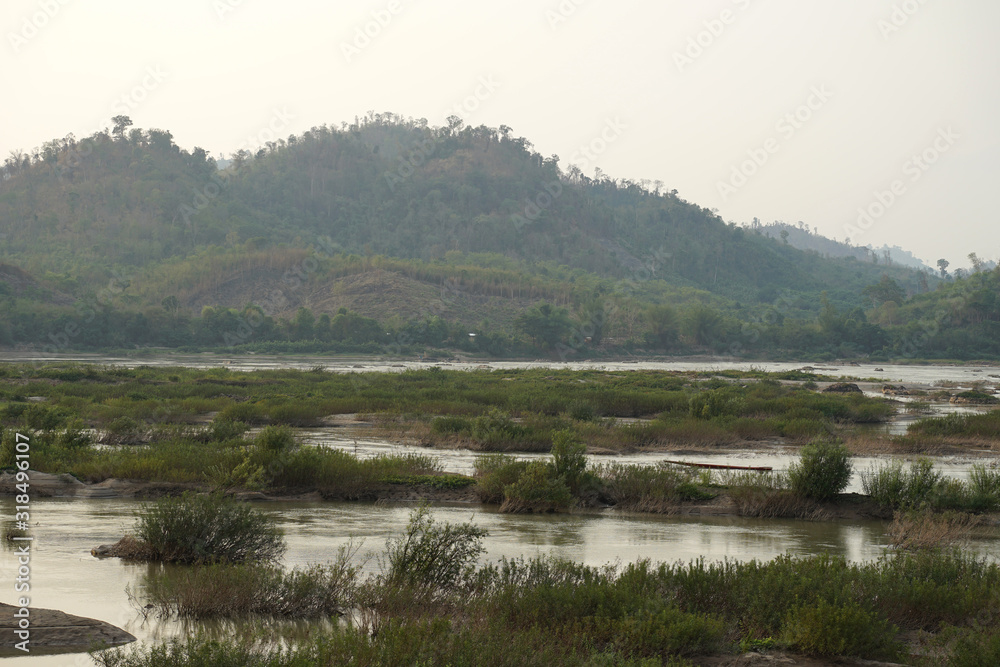 Unique landscape of Phankhod Sankrai or Grand Canyon Nong Khai the beautiful landmark of Mekong River in Nong Khai