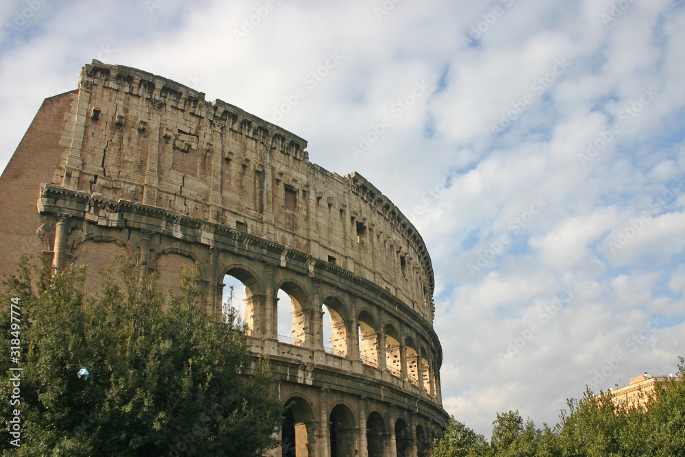 detail of colosseum in Rome