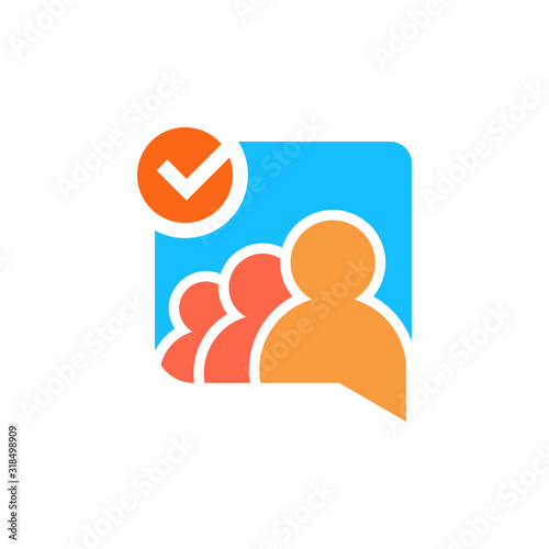 group talk logo chat design square
