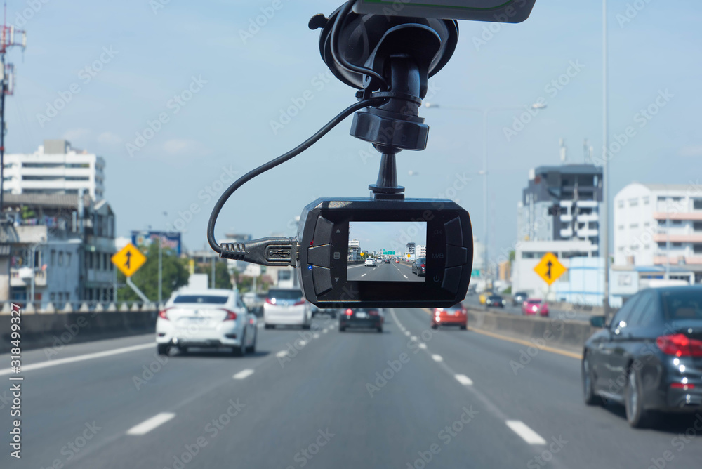 CCTV car camera for safety on the road accident.