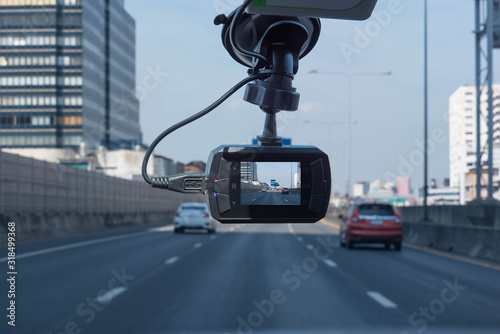 CCTV car camera for safety on the road accident.