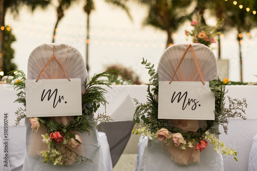 Mr. and Mrs. wedding ceremony