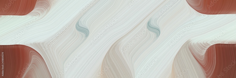 colorful horizontal banner with light gray, sienna and rosy brown colors. dynamic curved lines with fluid flowing waves and curves