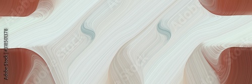 colorful horizontal banner with light gray, sienna and rosy brown colors. dynamic curved lines with fluid flowing waves and curves