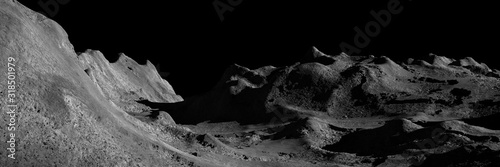 Moon surface, lunar landscape photo
