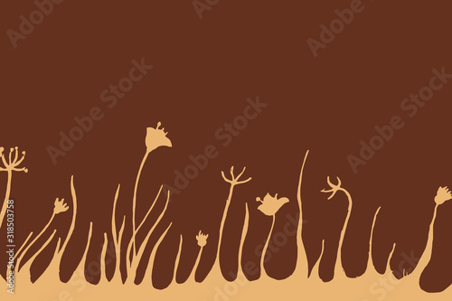 Hand drawn color wild flower background