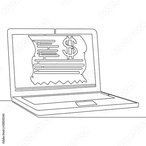 Continuous line drawing digital bill concept