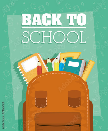 back to school card with schoolbag