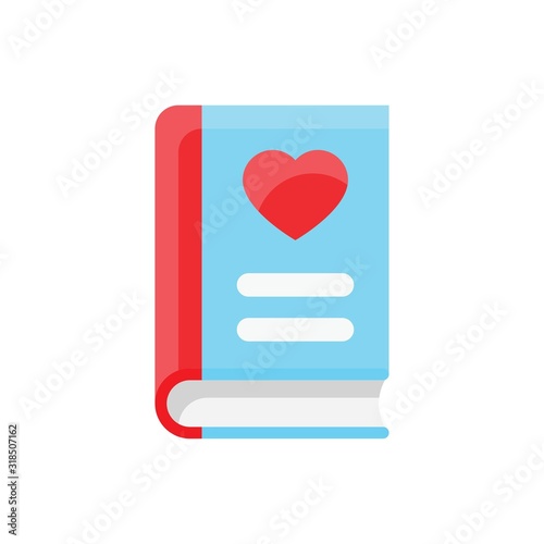 valentine related love and romance heart on book vector in flat design