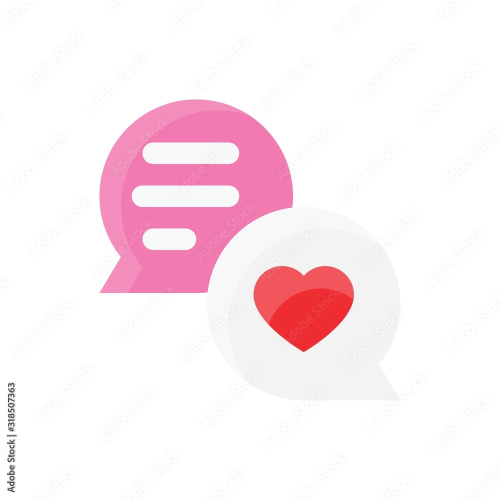 valentine day related love and romance message popups vector in flat design valentine day related love and romance message popups vector in flat design