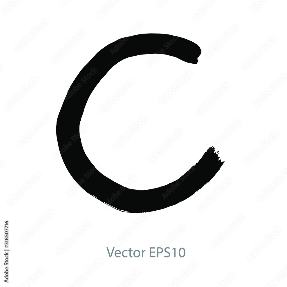 vector brush strokes Hand Drawn Alphabet Font.C vector brush strokes Hand Drawn Alphabet Font.C