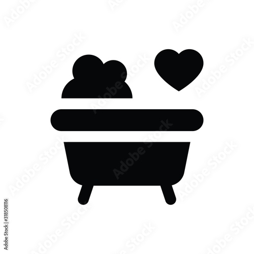 valentine day related love and romance bathtub with heart vector in solid design