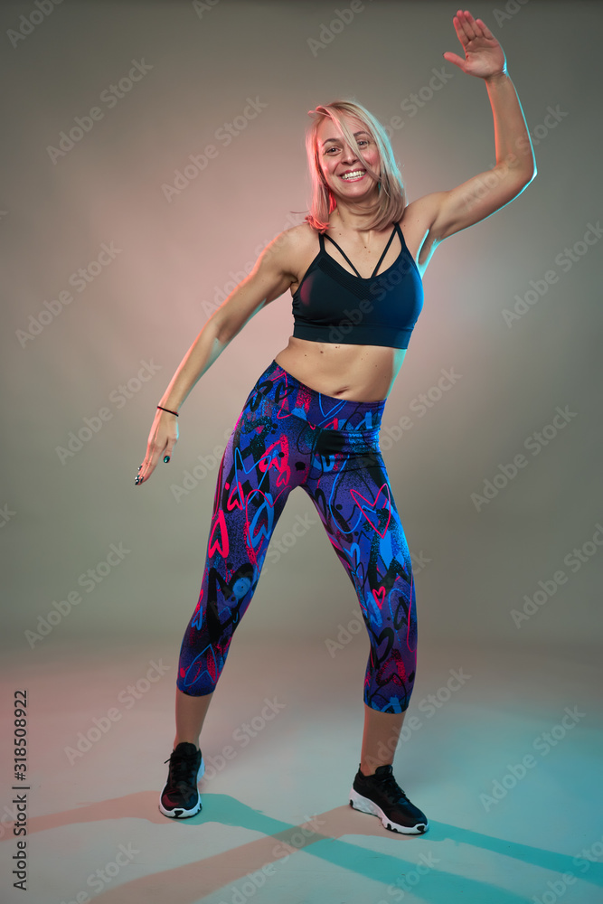 Fototapeta premium Fitness girl doing aerobic workout