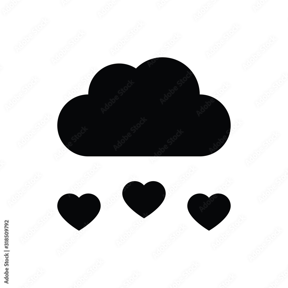 valentine related love and romance cloud with hearts vector in solid design