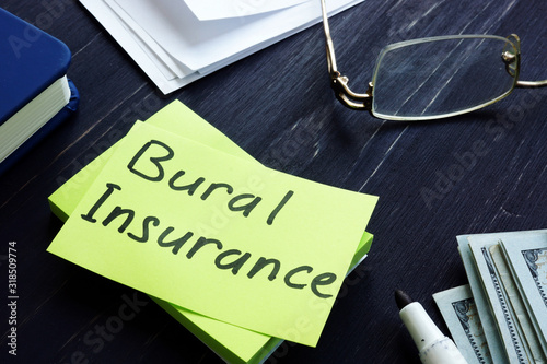 Фотография Burial Insurance memo on the green sheet and money.
