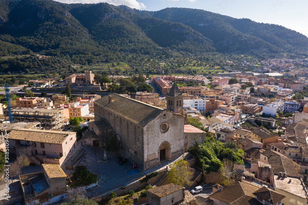 Aerial: The church of Santa Mariain Andratx