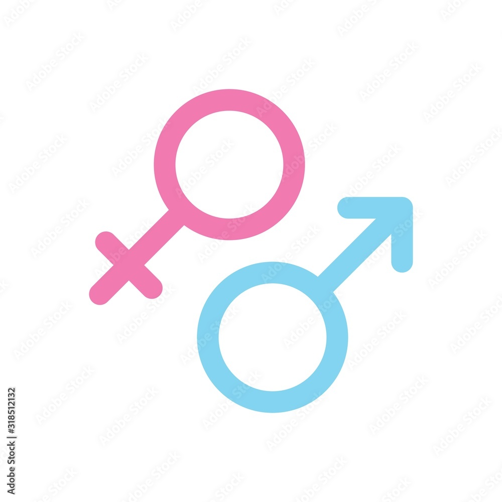 male and female love sign related valentine day vector in flat design male and female love sign related valentine day vector in flat design