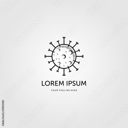 coronavirus cells logo vector line art symbol illustration design