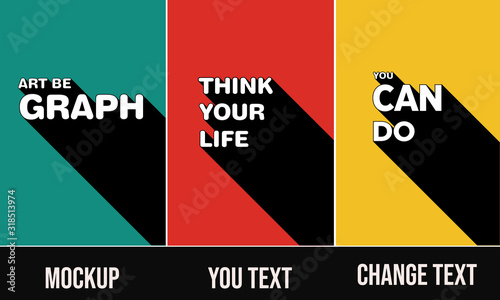 poster template set  3D Text Effect Mockup posters you can change text photo