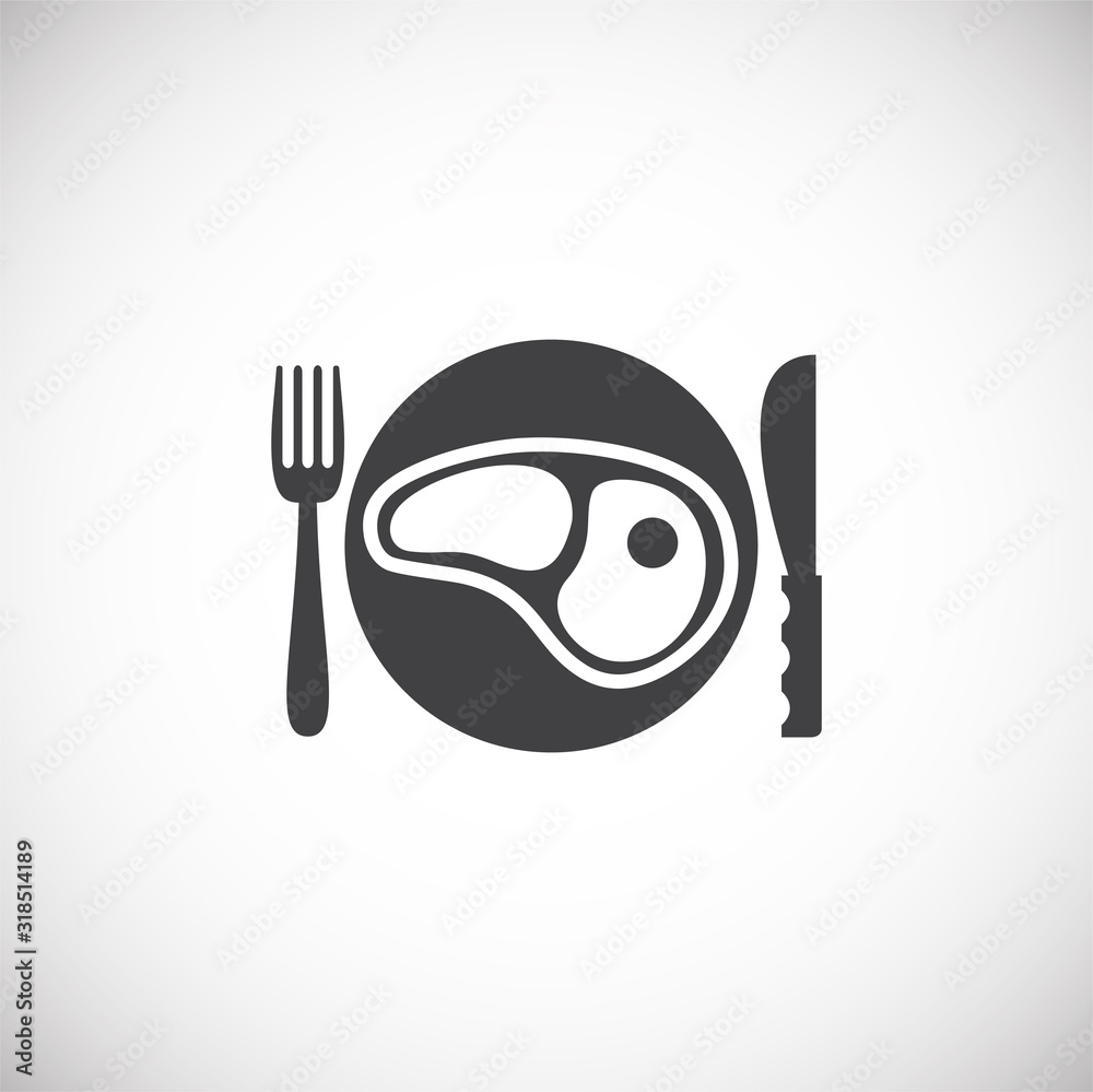 Fototapeta premium Steak related icon on background for graphic and web design. Creative illustration concept symbol for web or mobile app
