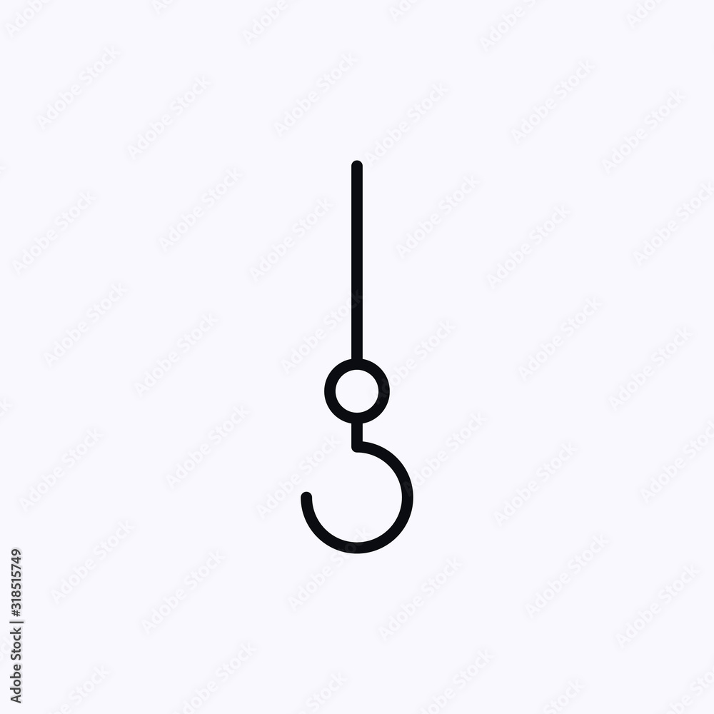 Fishing rod icon isolated on white background Fishing rod icon isolated on white background