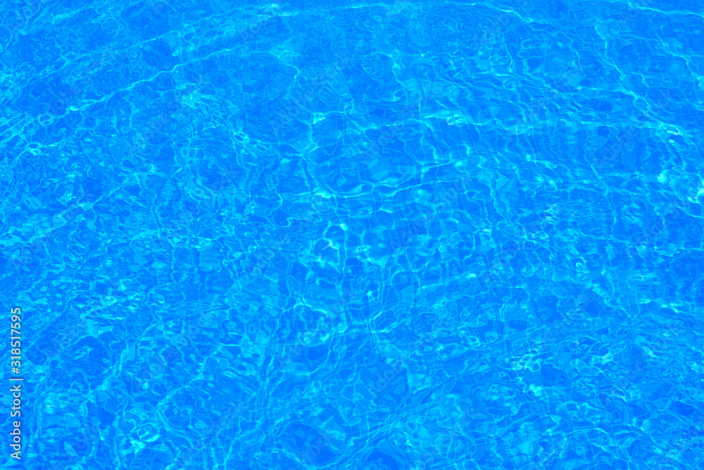 Texture of water in a blue pool, background