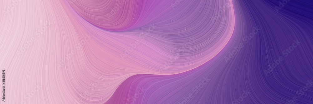 modern designed horizontal banner with pastel violet, dark slate blue and antique fuchsia colors. dynamic curved lines with fluid flowing waves and curves