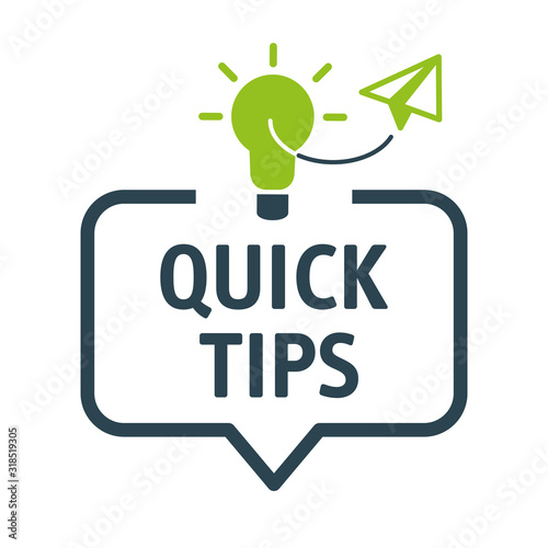 Speech bubble QUICK TIPS Vector Illustration