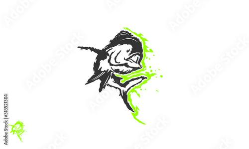 great mahi-mahi fish swimming, cute icons for company
